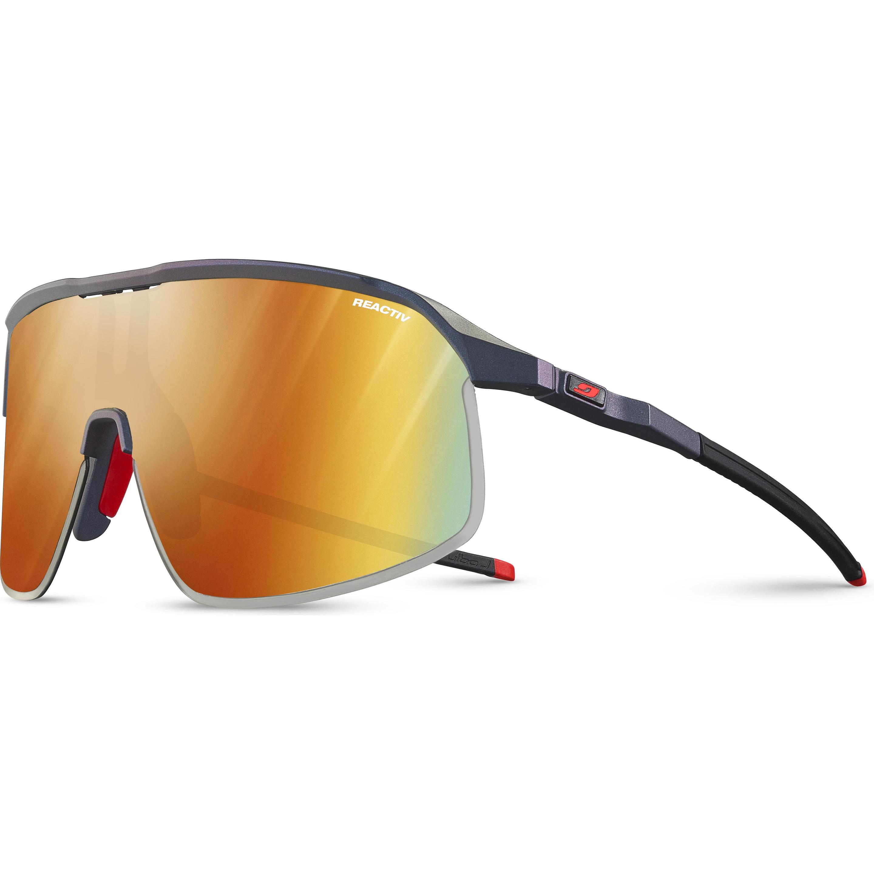 Julbo, Unisex, Sportbrille, Density Reactiv S1-3 (Red, Iris Blue, Orange), Rot, Blau