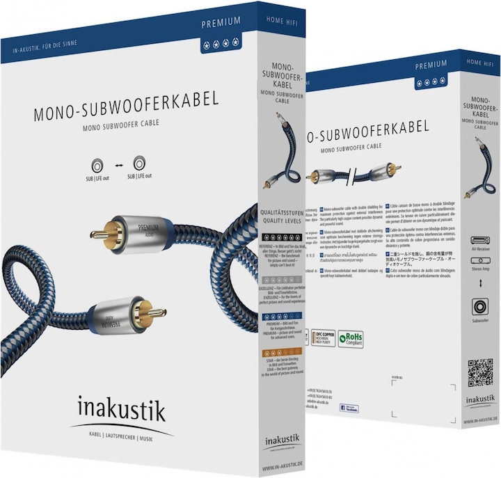 Actual product image Inakustik Premium Mono Subwoofer Cable (5 m, Cinch)