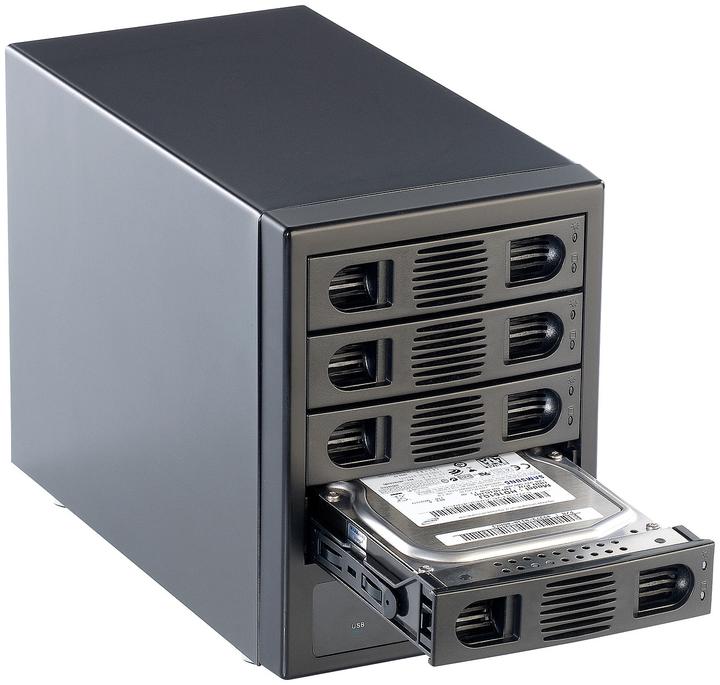 Immagine prodotto Xystec Armadio a 4 scomparti per dischi rigidi 3.5" SATA con USB 3.0, eSATA e RAID (3.5")