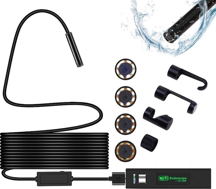 Produktbild Xrec Endoskop / Kamera Inspekcyjna / Wifi Usb 1200p 8mm - 5 Metrów