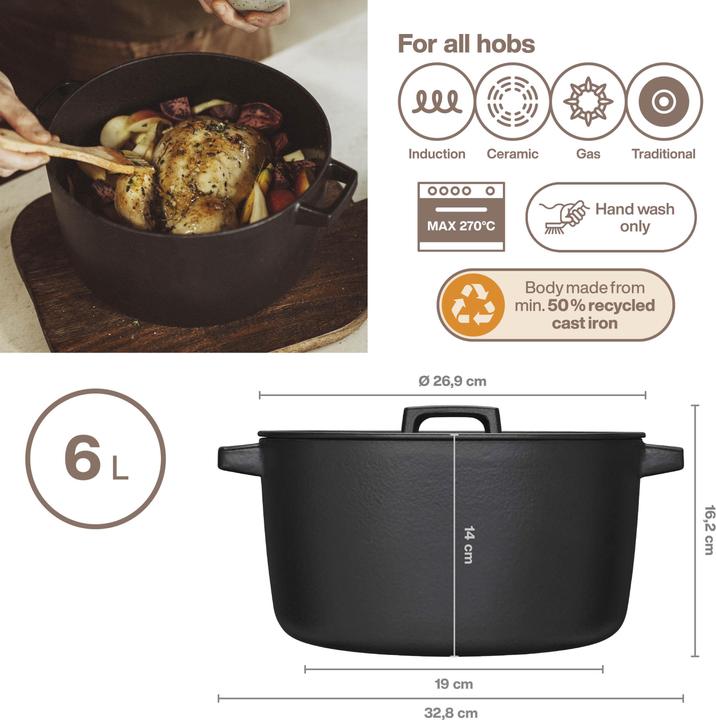 Produktbild Fiskars CREA 1075697 (26.70 cm, Kochtopf, Gusseisen)