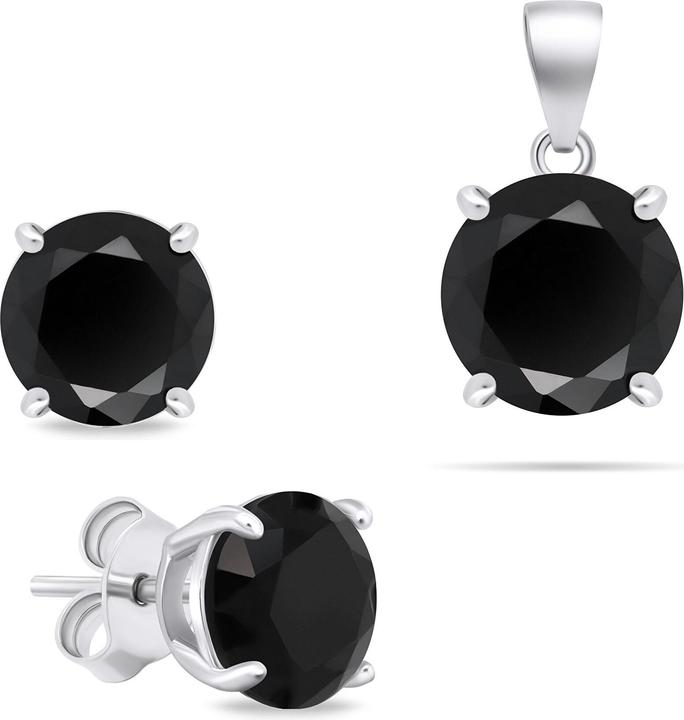 Brilio Original Silver Jewelry Set with Zircons SET232WBC (Earrings, Pendant)