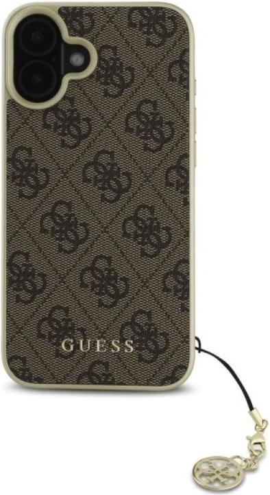 Immagine prodotto Guess GUHCP16SGF4GBR iPhone 16 6.1" brązowy/marrone custodia rigida 4G Charms Collection (Apple iPhone 16)