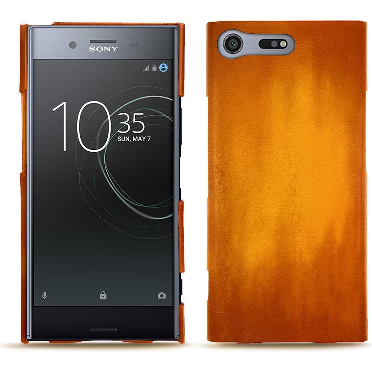 Noreve Lederschutzhülle (Sony Xperia XZ Premium), Smartphone Hülle, Orange