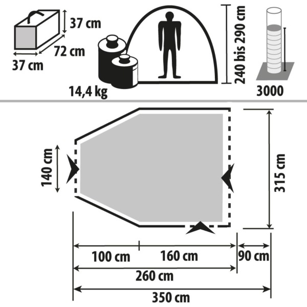 Immagine prodotto Berger Tenda da sole per furgoni e camper Touring Easy-XL (Tenda, 14.40 kg)