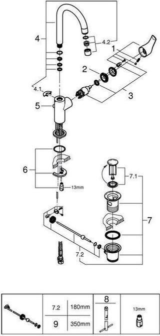 Actual product image Grohe Eurosmart single-lever basin mixer L-Size