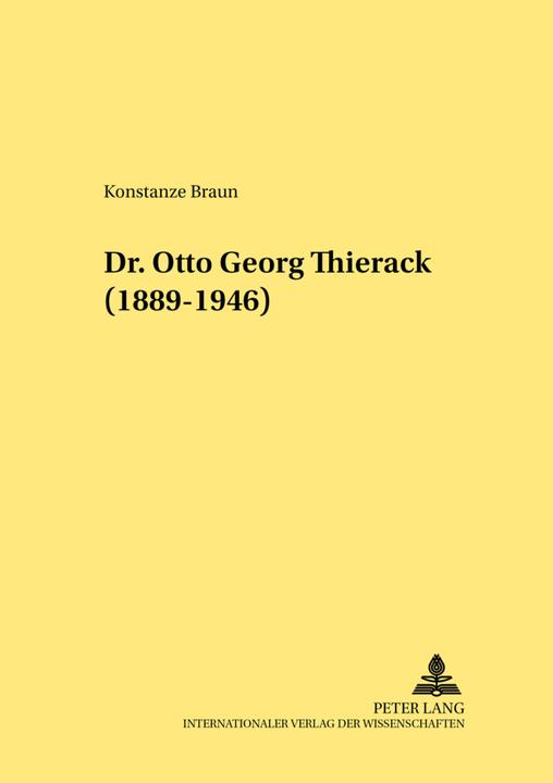 Produktbild Dr. Otto Georg Thierack. (1889-1946) (Deutsch, Konstanze Beissert, 2005)