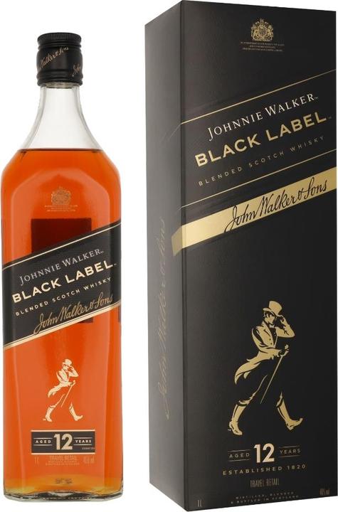 Johnnie Walker Black Label + GB 40% Vol. 1l (Blended Whisky, 1 x 100 cl)