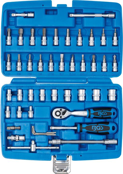 Actual product image BGS Socket Set | 6.3 mm (1/4") | Inch Sizes | 46 pcs.