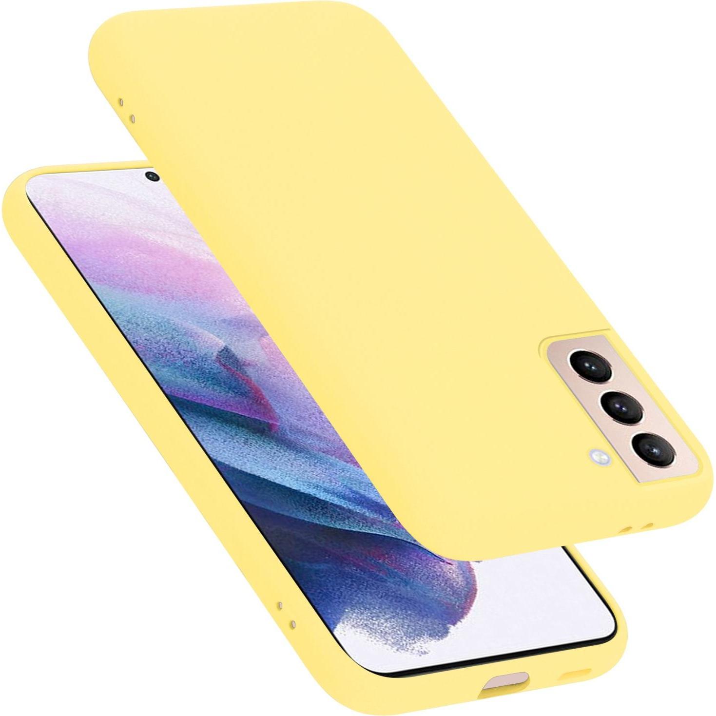 Cadorabo TPU Liquid Silicone Case Hülle (Samsung Galaxy S22+), Smartphone Hülle, Gelb