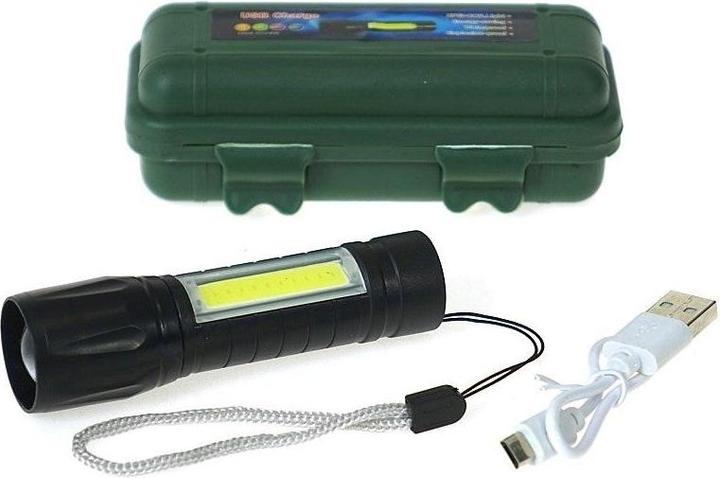 Adar Metalltaschenlampe mit variabler Fokussierung und USB-Ladegerät (9.50 cm)