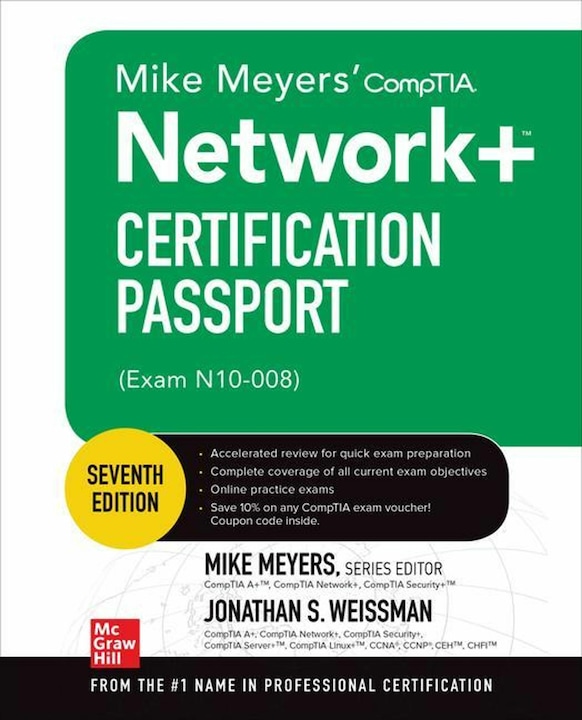 Immagine prodotto Mike Meyers' Comptia Network+ Certification Passport, Seventh Edition (Exam N10-008) (Inglese, Mike Meyers, Jonathan S. Weissman, 2022)