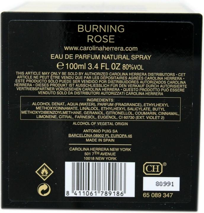 Produktbild Carolina Herrera Burning Rose (Eau de Parfum, 100 ml)