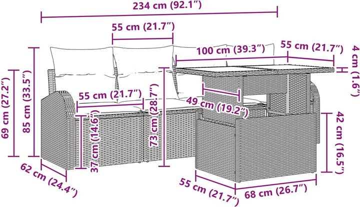 Produktbild vidaXL Gartenmöbel Set