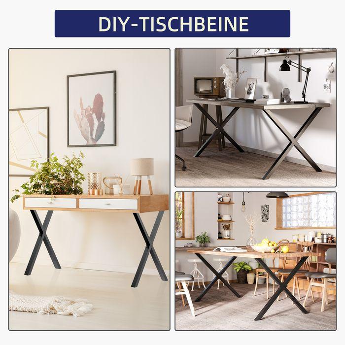 Actual product image Swisshandel24 2 pieces steel table legs table legs for dining table desk coffee table table frame in X-shape black
