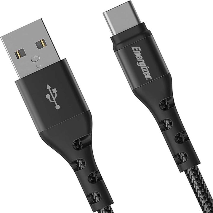 Productafbeelding Energizer Metalen / gevlochten nylon kabel - USB-C - 2 m, zwart (2 m)