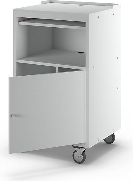 Actual product image eurokraft basic PC desk, mobile, HxWxD 1170 x 690 x 590 mm, light grey RAL 7035. (69 cm, 117 cm)