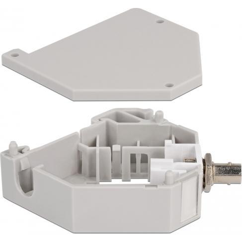 Thumbnail - Delock Hutschienenadapter mit Keystone ST Simplex Buchse zu ST Simplex Buchse, Serverschrank Zubehör, Grau