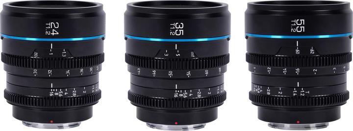 Immagine prodotto Sirui Nightwalker 24 35+55mm T1.2 S35 MF Cine Lens Bundle X-Mount (Fujifilm X, APS-C / DX, Full-frame)