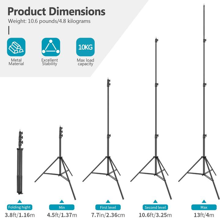 Produktbild Neewer 4m Air-Cushioned Light Stand (Black)