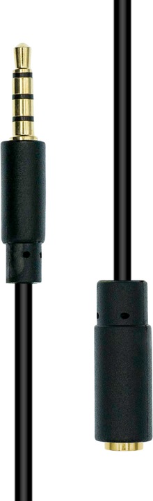 Productafbeelding ProXtend Mini-Jack 4-Pin Slim Verlengsnoer Zwart 2M (2 m)