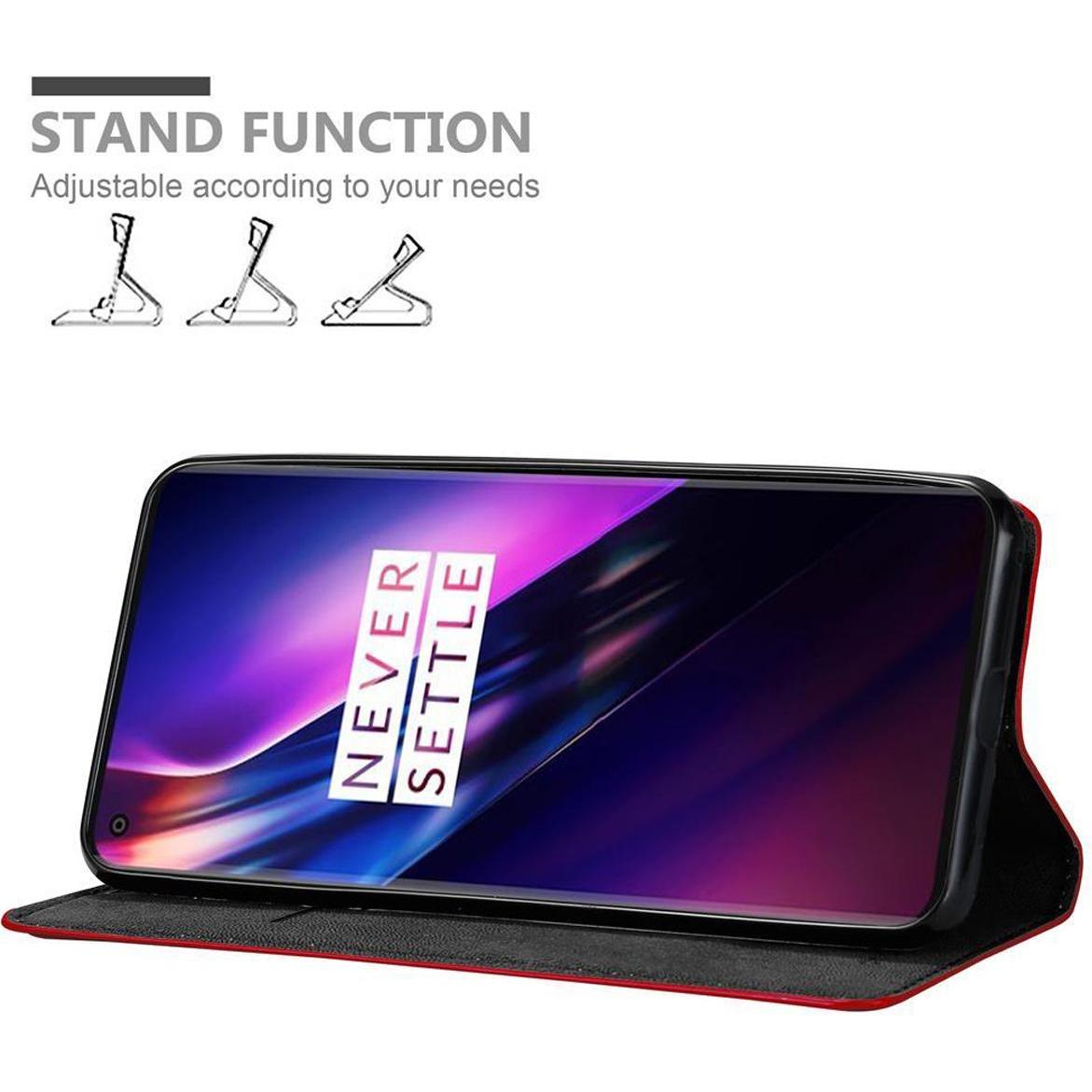 Thumbnail - Cadorabo Book Invisible Magnet Cover (Oneplus 8), Smartphone Hülle, Rot