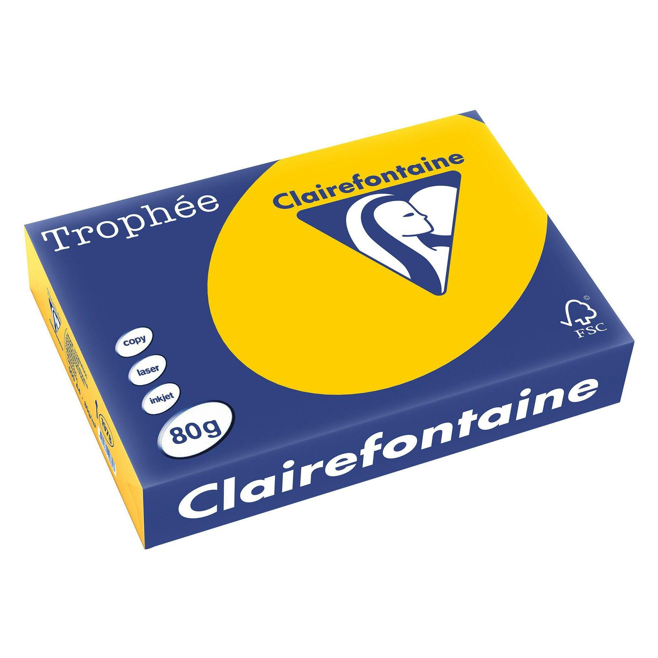 5 X Clairefontaine Kopierpapier 1978PC A4 80g Sonnengelb 500 Blatt