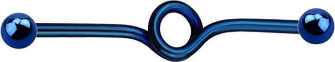 Produktbild Star Piercing Barbell dunkelblau Schleife mit zwei Kugeln (ohne Messing, Chirurgenstahl 316L)
