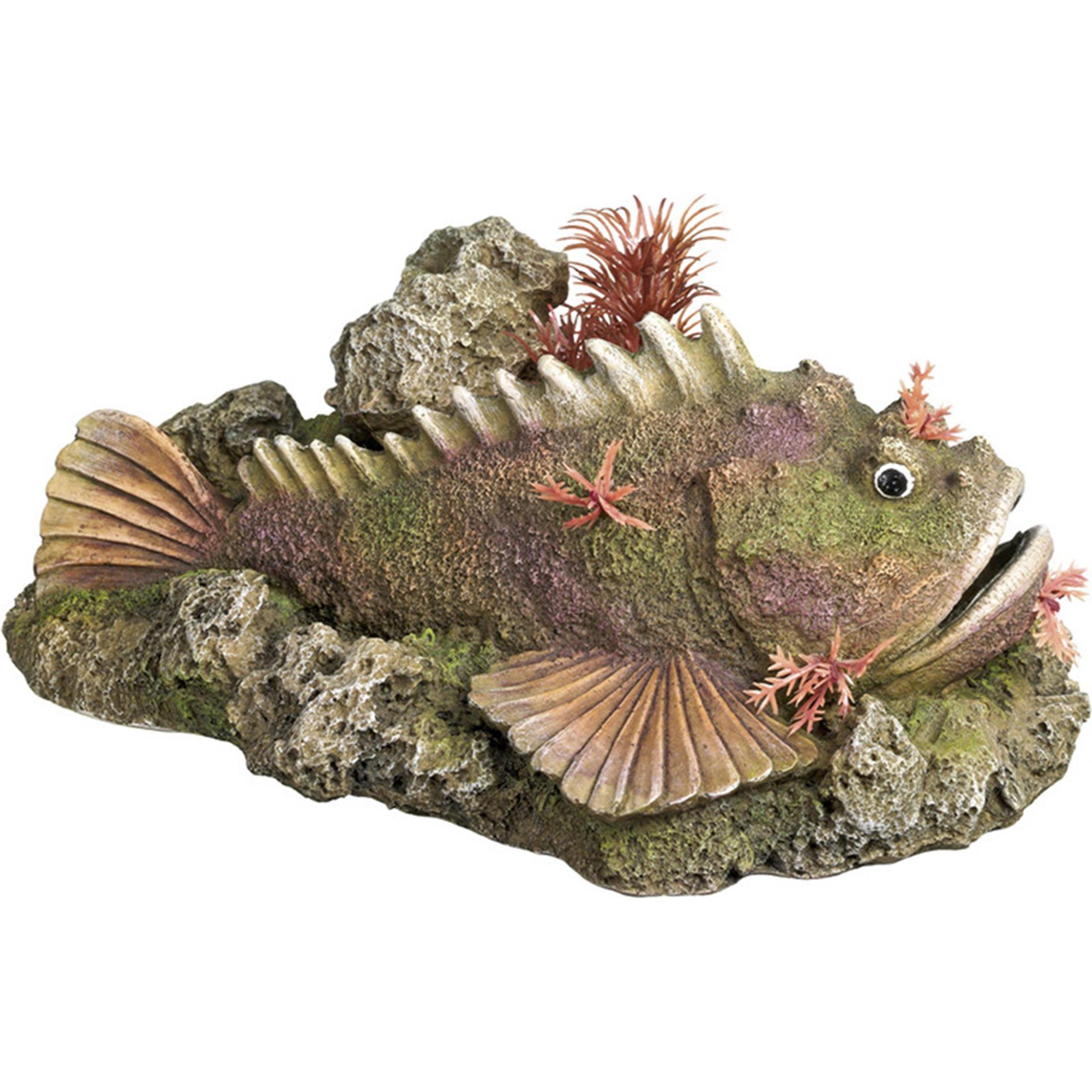Nobby Aquariumdekoration Aqua Ornaments Steinfisch mit Pflanzen (Dekoration, sonstige Gegenstände), Aquarium Dekoration