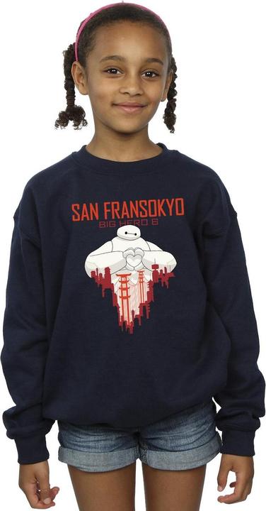 Actual product image Disney Girls Big Hero 6 Baymax San Fransokyo Heart Sweatshirt (128)