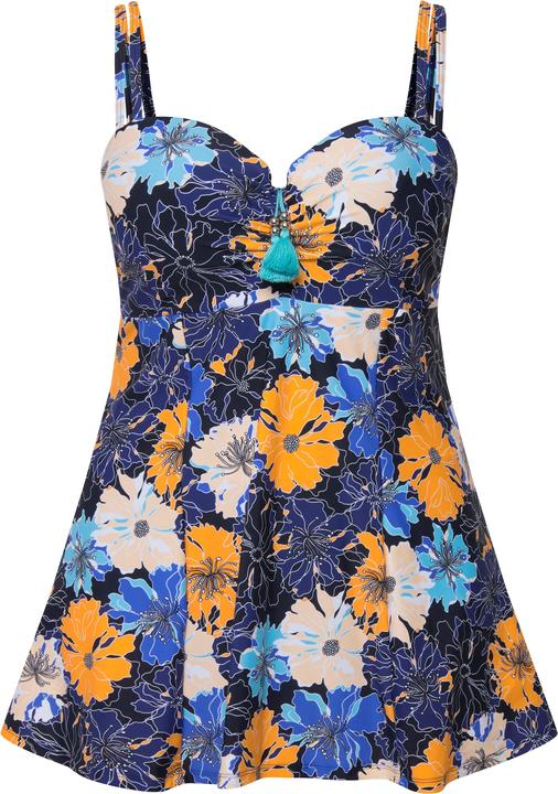 Image du produit Ulla Popken Robe de bain, bonnets souples. Imprimé à fleurs. Décolleté esprit bustier. (44)