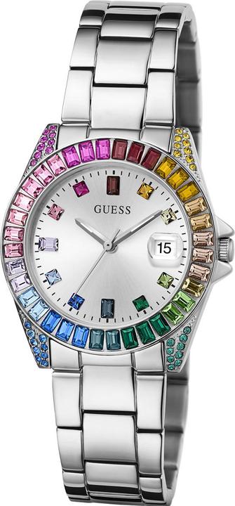 Produktbild Guess P SLV CS W/ BAGUETTE CRYS / SUN SLV DATE DL / P SLV BRCT Armbanduhr (34 mm)