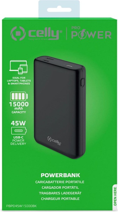 Actual product image Celly Powerbank (2000 mAh, 45 W)