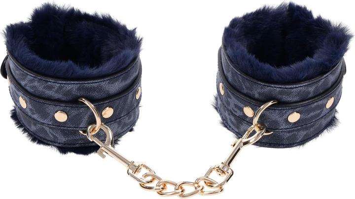 Actual product image Sportsheets Cougar Furry Handcuffs - Blue