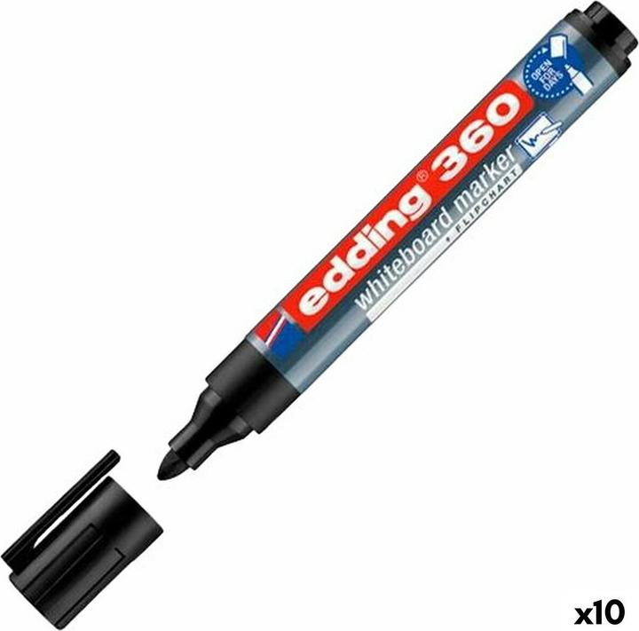 Produktbild Edding BOARDMARKER ED 360,SCHW.,10ER (Schwarz, 3 mm, 10 x)