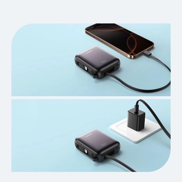 Produktbild Joyroom 22.5W Fast Charging Power Bank 10000mAh with Dual Cables - Black (10000 mAh, 22.50 W, 38.50 Wh)
