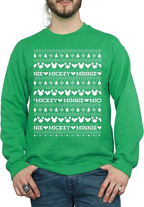 Immagine prodotto Disney Mickey And Minnie Christmas Fair Isle Felpa Uomo (L)