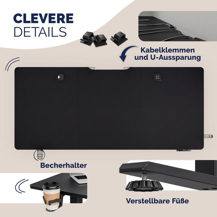 Produktbild Casaria Höhenverstellbarer Schreibtisch (160 x 70 x 72 cm)