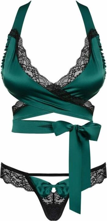 Produktbild Obsessive Sensuelia 2teiliges DessousSet mit WrapAround Top Smaragdgrün (XXL)