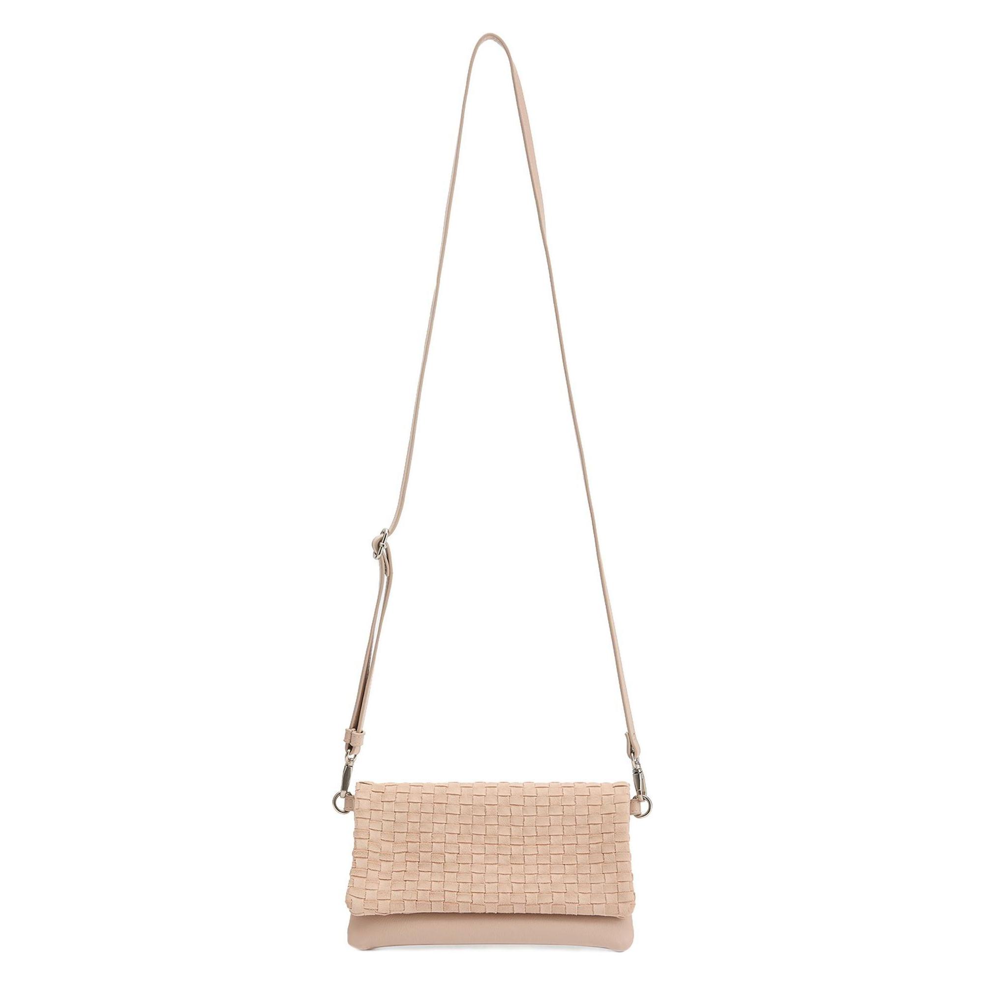 FredsBruder, Damen, Handtasche, Weave Harmony Clutch Tasche Leder 22 Cm, Rosa