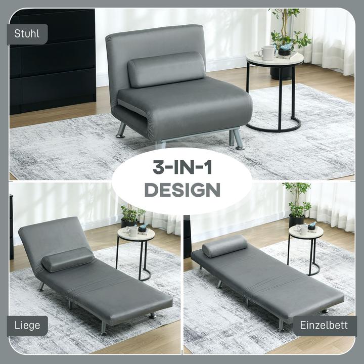 Actual product image Homcom Schlafsessel Polyester, Stahl Grau