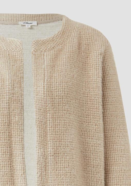 Produktbild s.Oliver Sweatshirt Jacke Cropped Sweatshirt-Jacke mit Strukturmuster (48)