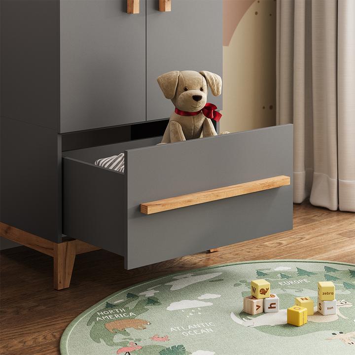 Produktbild VitaliSpa Kinderkleiderschrank Malia, Grau/Artisan, 70 x 186.8 cm (53.40 cm)