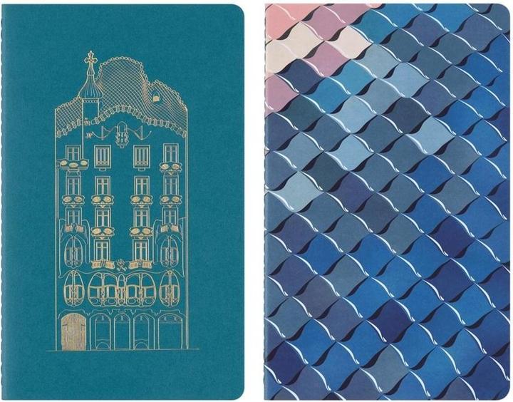 Blue with golden illustration and dragon scale texture