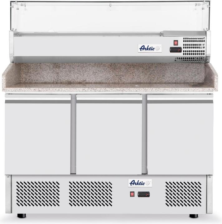 Hendi Tavolo pizza a tre porte con vetrina refrigerata 380+40 l 230V (254 l)