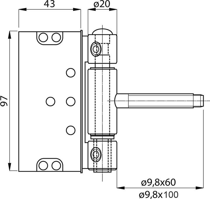 Actual product image Anuba Front door hinges Duplex 320-3D