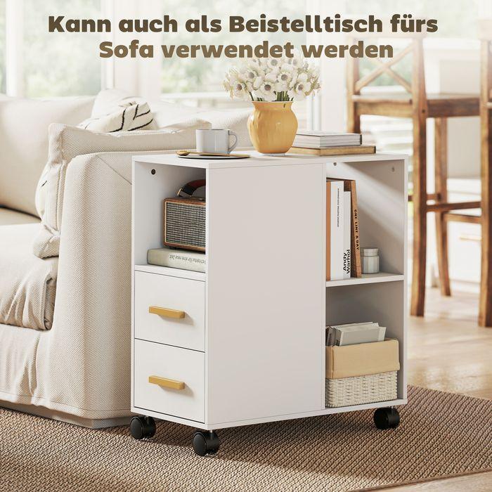 Actual product image Swisshandel24 Druckertisch, verstellbar, Rollen für Fax Scanner, 60x30x65cm, Weiss (60 x 30 x 65 cm)