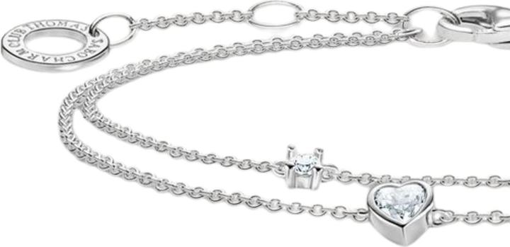 Immagine prodotto Thomas Sabo Bracciale con cuori e pietre bianche (19 cm, Argento 925)