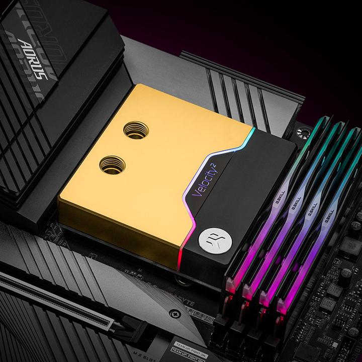Actual product image EKWB EK-Quantum Velocity² D-RGB, 1700 - nickel + gold