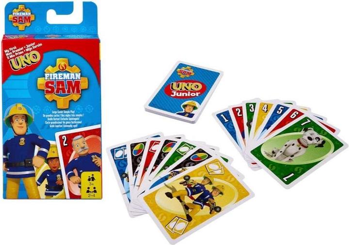 Produktbild Mattel Games UNO Junior Feuerwehrmann Sam (Deutsch, Englisch, Französisch, Italienisch, 2 - 4 Spieler)
